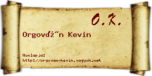 Orgován Kevin névjegykártya