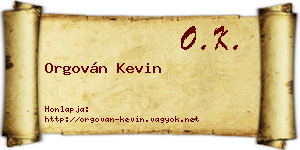 Orgován Kevin névjegykártya