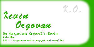 kevin orgovan business card